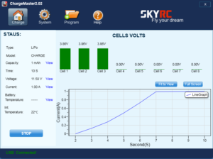 charge master screenshot of current graph during charging