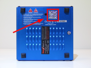 bottom of imax b6 charger showing hologram of authenticity