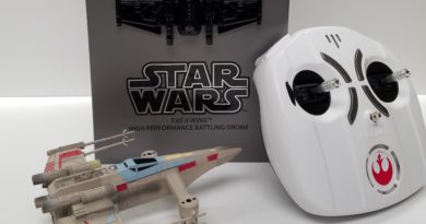 the star wars x wing drone with controller in front of the collector's edition box