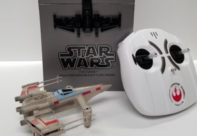 the star wars x wing drone with controller in front of the collector's edition box